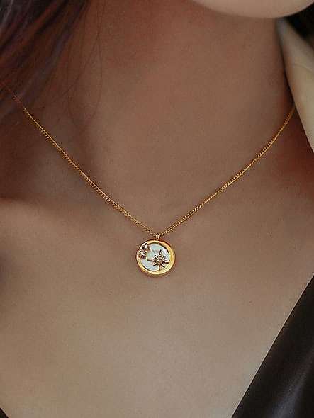 Geometrische, minimalistische Halskette aus Titan 316L Edelstahl mit e-beschichteter wasserdichter Schale