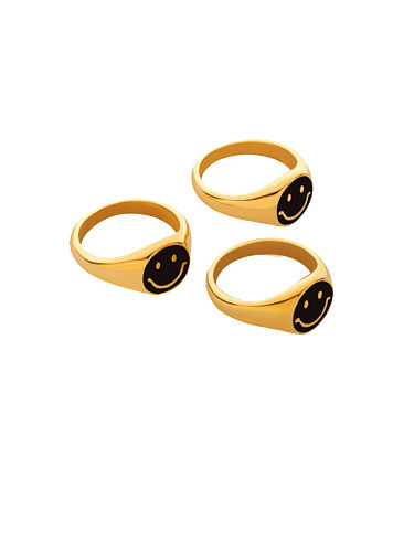 Smiley-Ring aus Titan-Stahl-Emaille