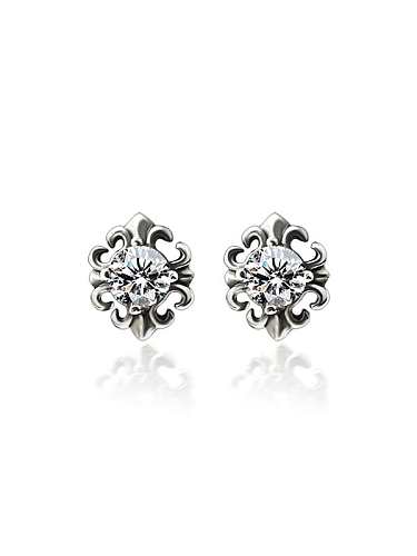 Boucles d'oreilles vintage en titane 316L en acier inoxydable avec zircone cubique et imperméables