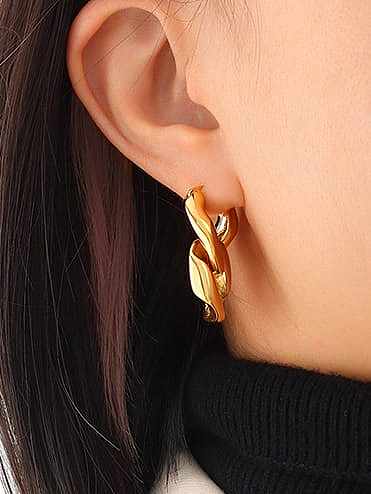 Boucles d'oreilles pendantes vintage géométriques en acier au titane