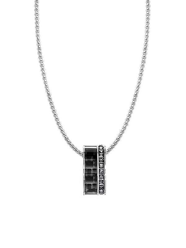 Titan 316L Edelstahl Kubikzirkonia Geometrische Vintage Halskette mit e-beschichteter Wasserdichtigkeit