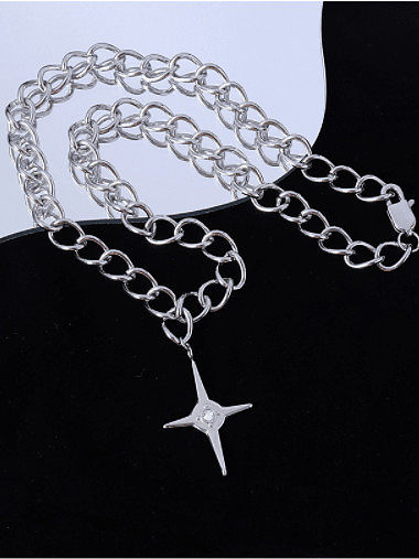 Titanium Steel Cross Vintage Hollow Chain Necklace