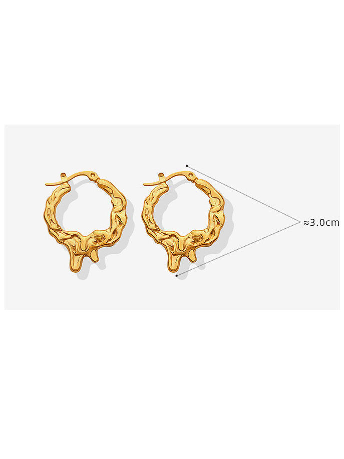 Boucle d'oreille Huggie minimaliste géométrique en acier titane