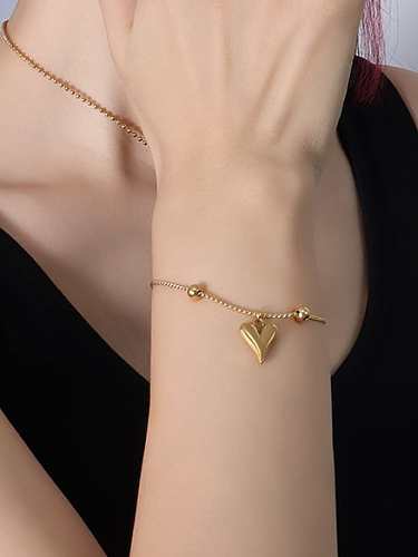 Titanium Steel Heart Hip Hop Adjustable Bracelet