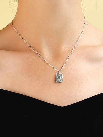 Titanium 316L Stainless Steel Geometric Minimalist Necklace with e-coated waterproof