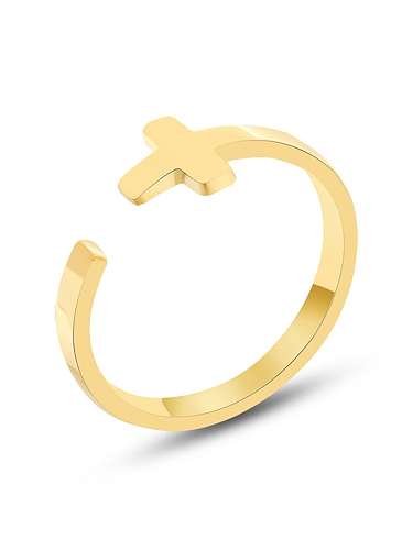 Bague minimaliste en acier au titane avec croix