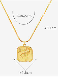 Titanium Steel Minimalist Square Pendant Necklace