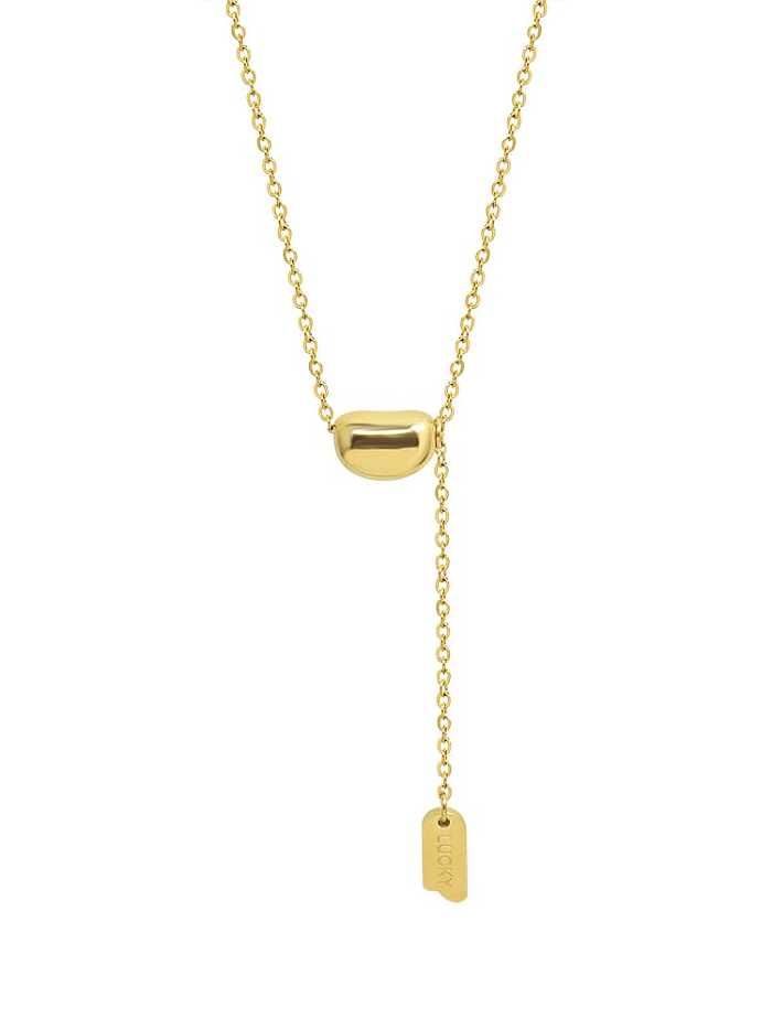 Collier Lariat Minimaliste Géométrique en Acier Titane