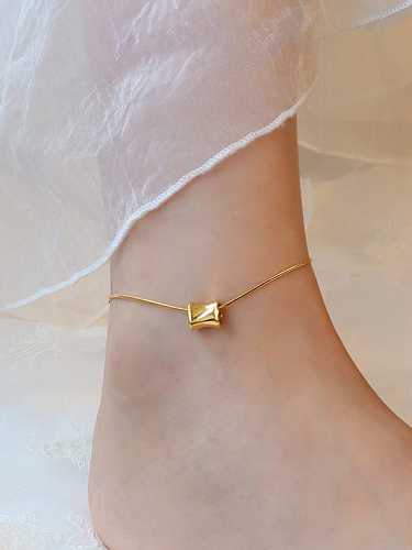 Titanium 316L Stainless Steel Geometric Minimalist Anklet with e-coated waterproof