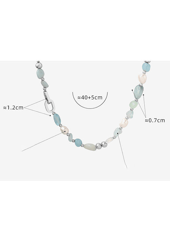 Geometrische böhmische Halskette aus Titanstahl