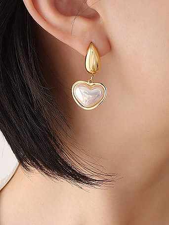 Titanium Steel Shell Heart Minimalist Drop Earring