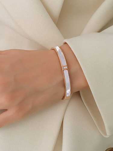 Titanium Steel Shell Geometric Minimalist Band Bangle