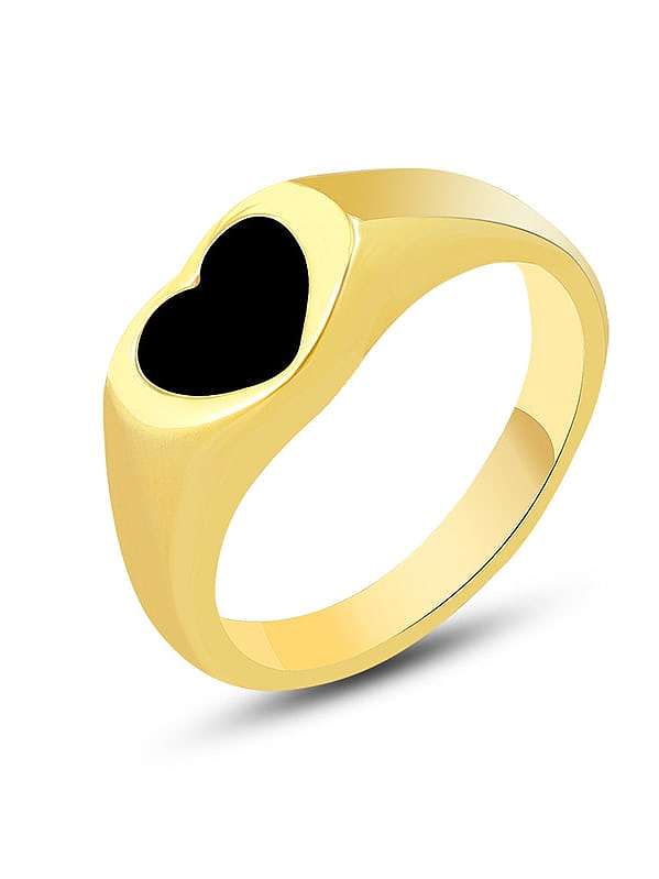 Titanium Steel Acrylic Heart Minimalist Band Ring