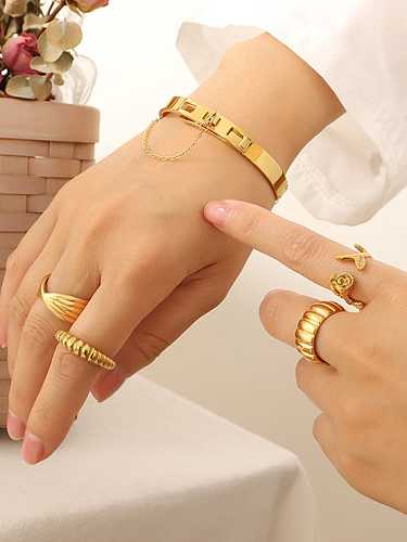 Titanium Steel Geometric Vintage Band Bangle