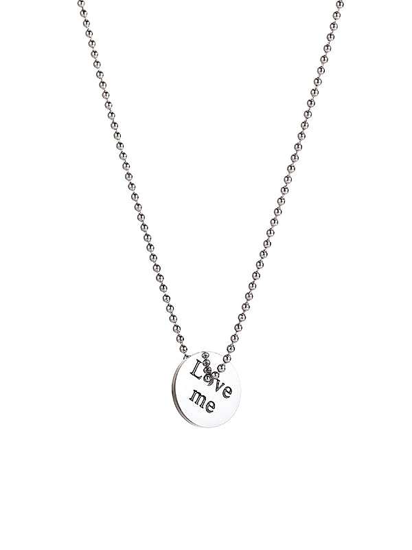 Titanium 316L Stainless Steel Letter Minimalist Bead Chain Necklace with e-coated waterproof