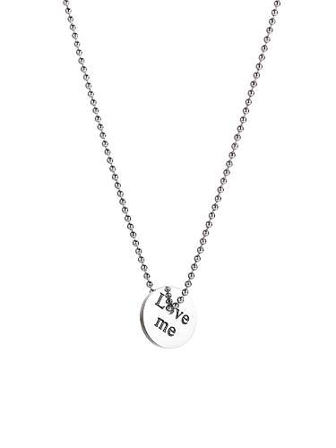 Titanium 316L Stainless Steel Letter Minimalist Bead Chain Necklace with e-coated waterproof