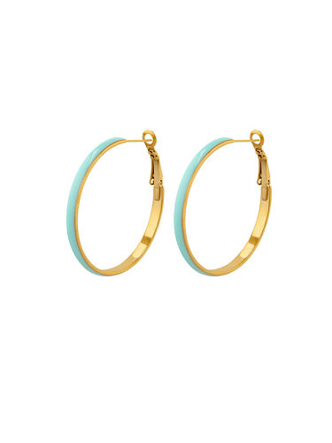 Titanium Steel Enamel Geometric Minimalist Hoop Earring