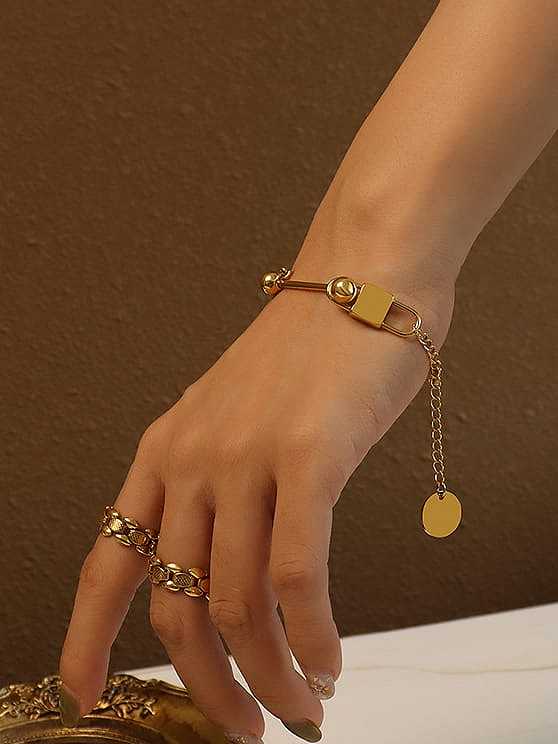 Ensemble de bracelets et colliers géométriques vintage en acier inoxydable titane 316L avec revêtement en e imperméable