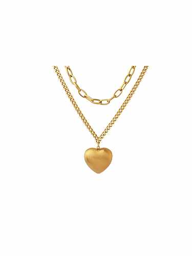 Titanium Steel Heart Trend Multi Strand Necklace