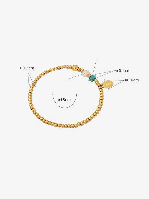 Bracelet de perles géométriques délicates en acier au titane avec perles d'eau douce