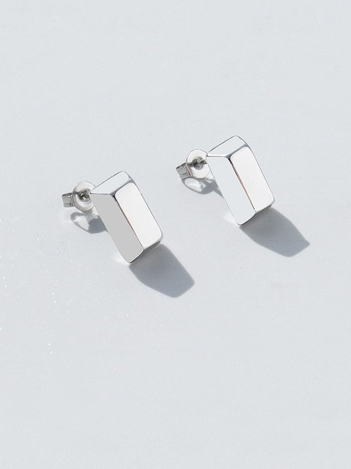 Boucles d'oreilles minimalistes géométriques lisses en acier inoxydable titane 316L avec e-coat imperméable à l'eau