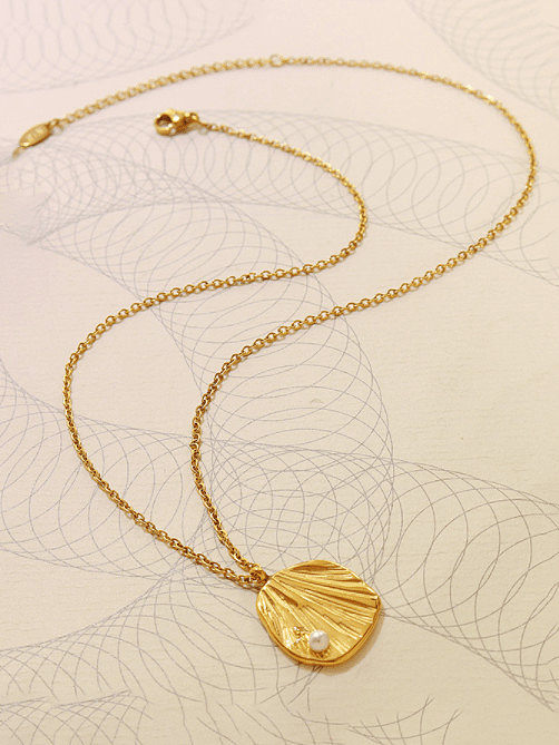 Titan Stahl Nachahmung Perlen geometrische minimalistische Halskette