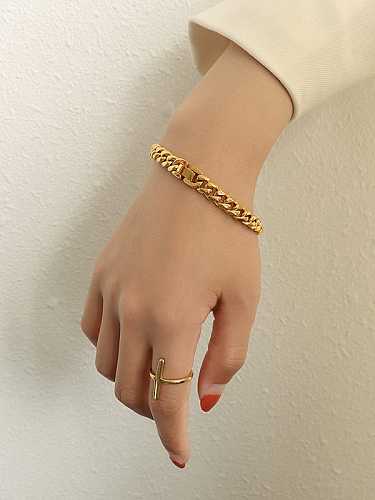 Titanium 316L Stainless Steel Geometric Chain Vintage Link Bracelet with e-coated waterproof