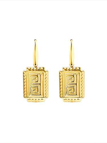 Titanium 316L Stainless Steel Geometric Vintage Hook Earring with e-coated waterproof