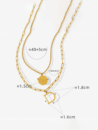 Geometrische Vintage Multi-Strang-Halskette aus Titanstahl