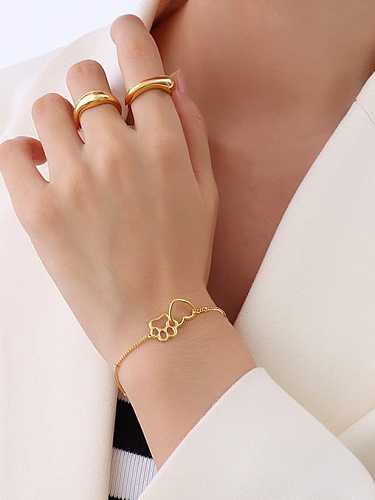 Titanium Steel Hollow Heart Minimalist Link Bracelet