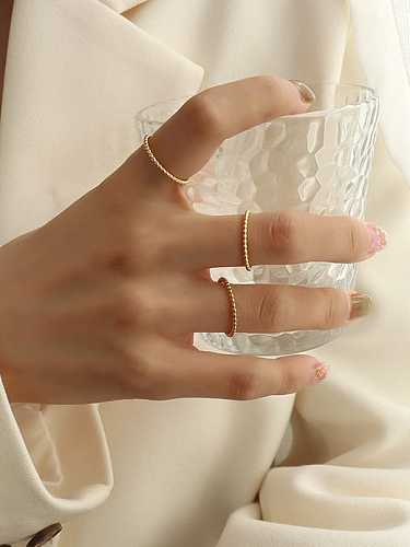 Titanium 316L Stainless Steel Bead Geometric Minimalist Band Ring with e-coated waterproof