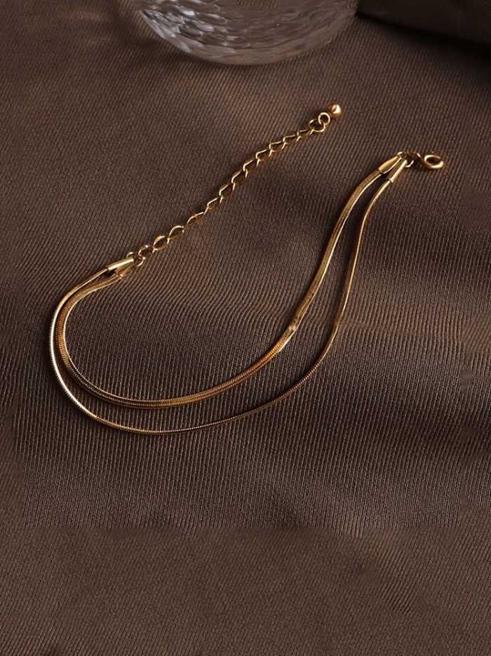 Bracelet à brins minimalistes en titane et acier inoxydable 316L Snake Chain avec e-coat imperméable à l'eau