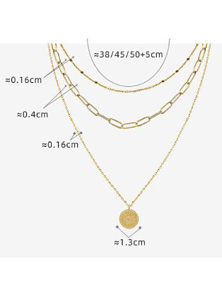 Titanium Steel Geometric Minimalist Tassel Necklace