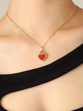Minimalistische Halskette mit Herz aus Titan und Stahl