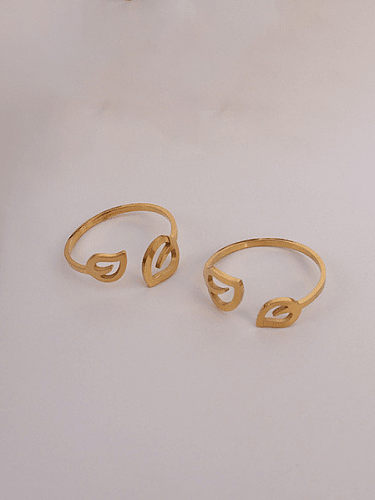خاتم من التيتانيوم 316L مصنوع من الفولاذ المقاوم للصدأ على شكل أوراق شجر الحد الأدنى مع طلاء إلكتروني مقاوم للماء