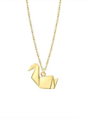 Titanium 316L Stainless Steel Bird Cute Necklace with e-coated waterproof