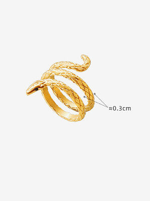 Titan Stahl Strass Schlange Vintage stapelbarer Ring