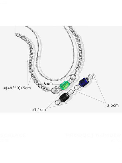 Geometrische Böhmen-Multi-Strang-Halskette aus Titanstahl