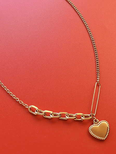 Titanium 316L Stainless Steel Heart Vintage Necklace with e-coated waterproof