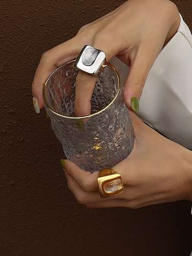 Titanium 316L Stainless Steel Irregular Artisan Band Ring with e-coated waterproof