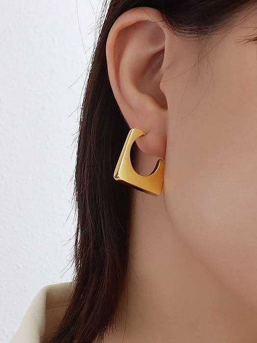 Boucles d'oreilles minimalistes géométriques en acier au titane