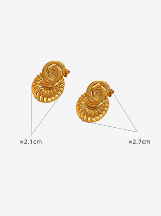 Boucles d'Oreilles Vintage Géométriques en Acier au Titane