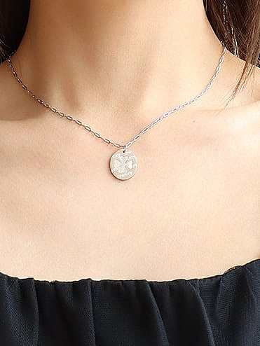 Titanium 316L Stainless Steel Shell Clover Minimalist Necklace with e-coated waterproof