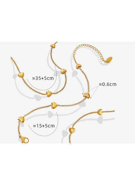 Minimalistisches Herz-Armband und Halsketten-Set aus Titanstahl
