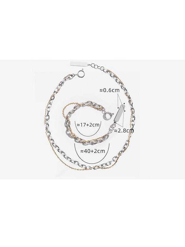 Ensemble bracelet et collier en acier au titane géométrique tendance