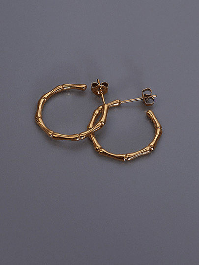 Titanium 316L Stainless Steel Round Vintage Hoop Earring with e-coated waterproof