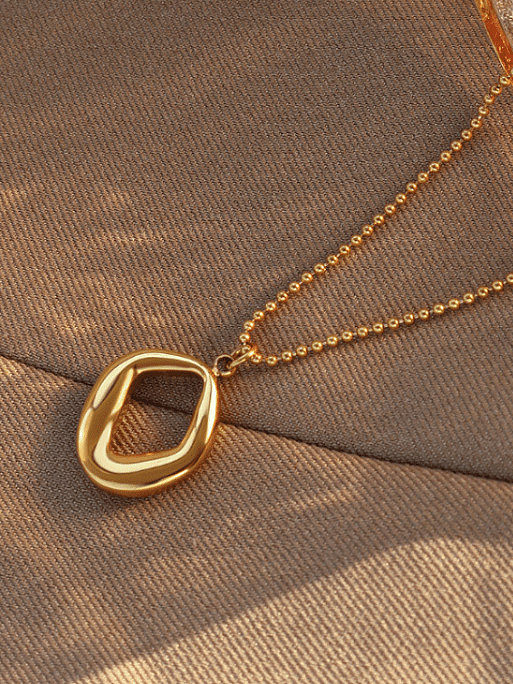 Collier pendentif irrégulier vintage avec chaîne de perles en acier inoxydable titane 316L avec revêtement en e imperméable