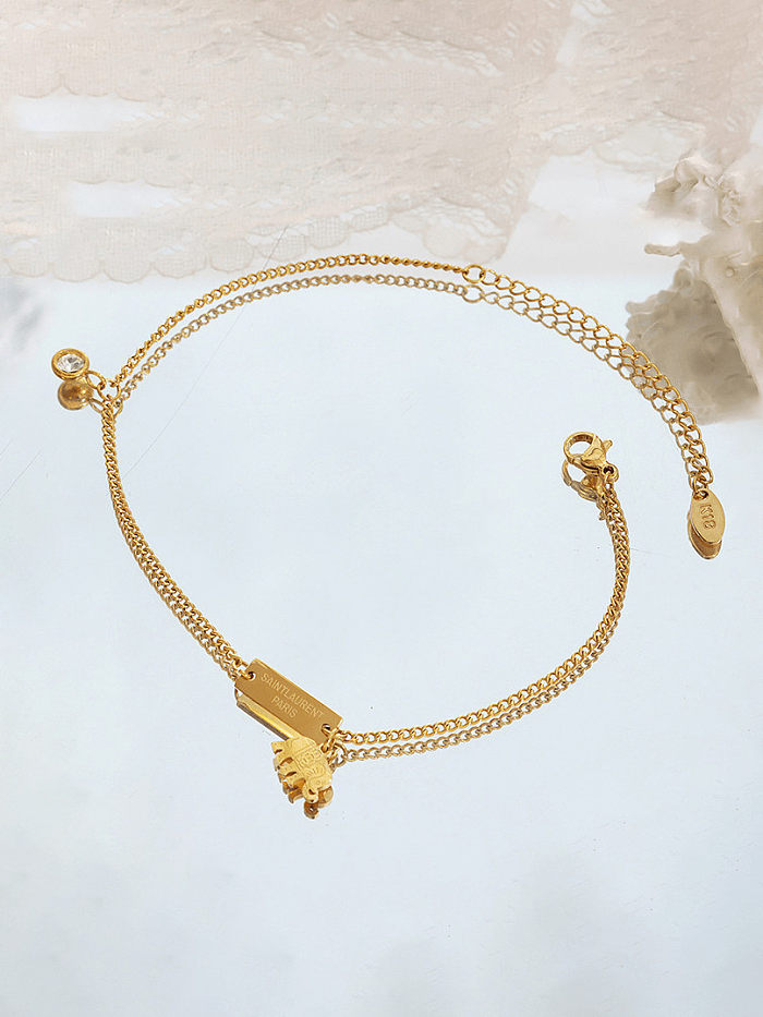 Bracelet de Cheville Vintage Géométrique en Acier au Titane