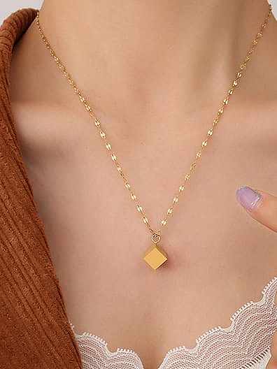 Glatte quadratische minimalistische Halskette aus Titanstahl
