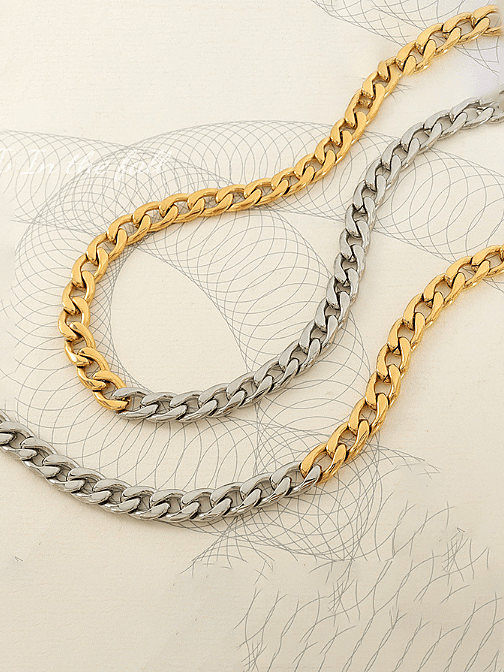 Titan Stahl Vintage hohle geometrische Kette Halskette